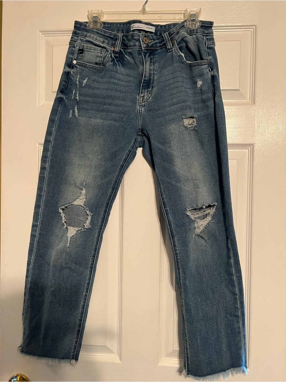 KanCan Men's Distressed Blue Relaxed Jeans